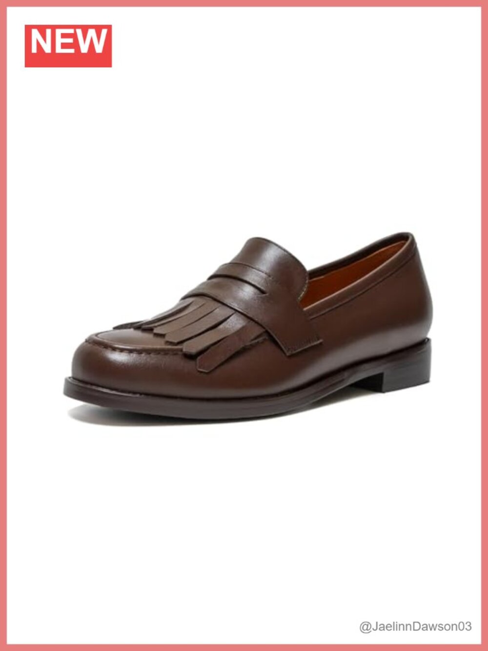 Women's Leather Fringe Loafers Slip-On Flat Shoes